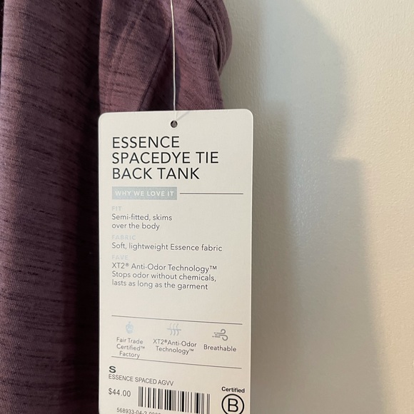 EUC-  Athleta Essence Space Dye Tie Back Tank SMALL - Picture 6 of 8